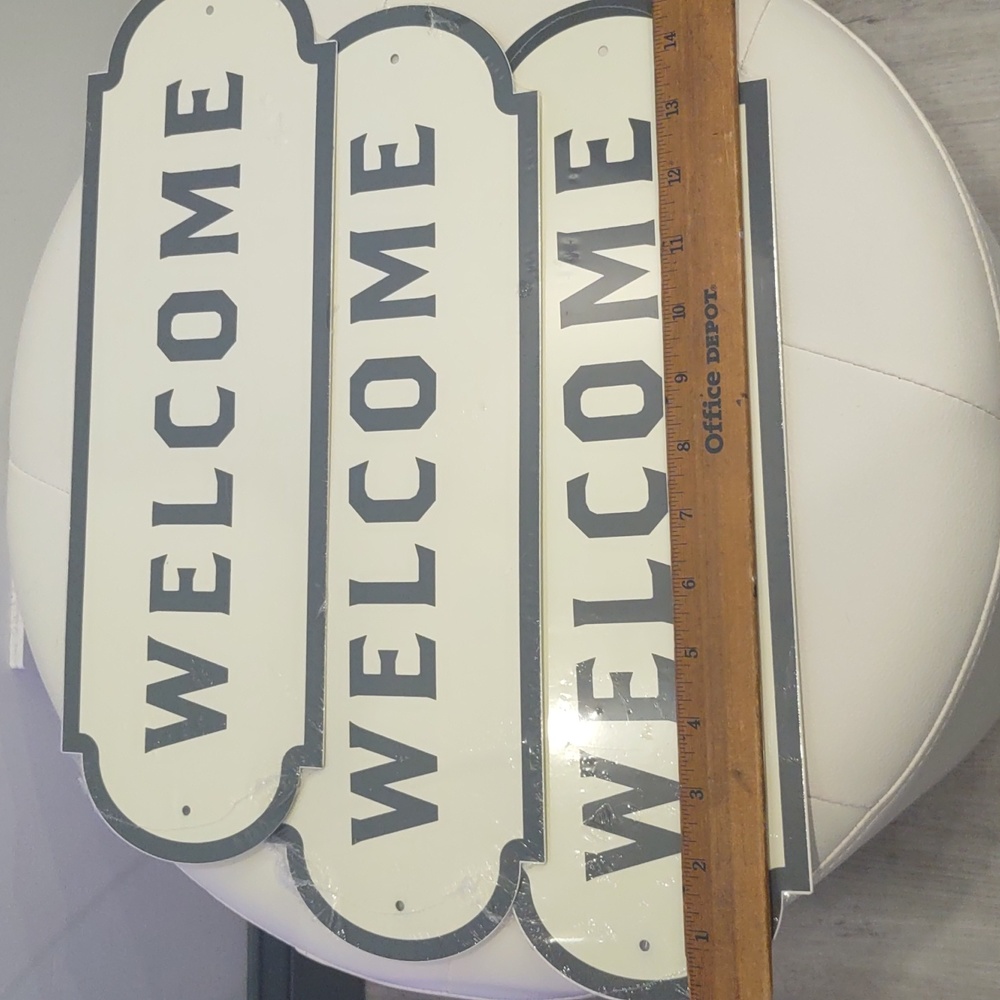 Lot of 3 three metal classic farmhouse Welcome Home business signs new 15"